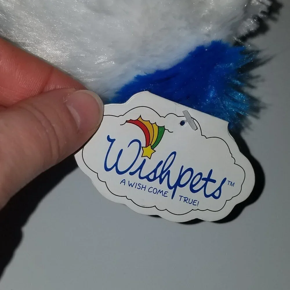 NWT Glow Bug Wishpets Plush Blue White Teddy Bear Stuffed Animal Toy Lovey 2012